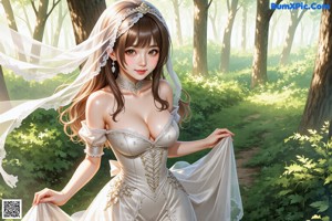 A woman in a wedding dress is posing for a picture.